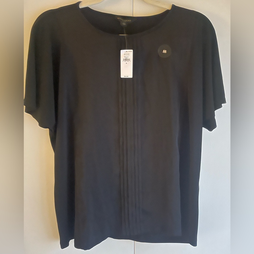 NWT Banana Republic Women’s Short Sleeve Blouse, Black, Medium